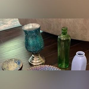 Bundle of 3 Vases and 1 Bowl Blue/Green Decorative items Wholesale Lots